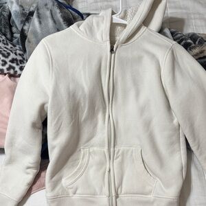Old Navy Kids White Hoodie Jacket